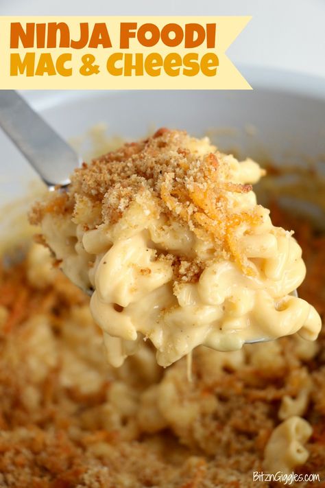 Ninja Foodi Mac & Cheese - Classic Homemade Mac and Cheese made with pasta, a creamy cheese sauce and cheesy bread crumb topping, all baked to perfection in the Ninja Foodi. #ninjafoodi #macandcheese #macaroniandcheese Ninja Foodi Fall Recipes, Ninja Foodi Recipes Mac And Cheese, Ninja Foodi Macaroni And Cheese, Mac And Cheese Recipe Ninja Foodie, Ninja Foodi Mac And Cheese Recipe, Ninja Foodi Pasta Recipes, Ninja Foodie Mac And Cheese, Ninja Mac And Cheese Recipe, Ninja Speedi Mac And Cheese