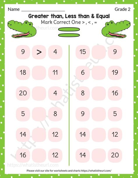 This is a MEGA worksheet. This free printable PDF contains about 100 pages of “Greater than, less than, or Equal to” finding worksheets. This is for 2nd grader kids.Please download the PDF Greater than Less than or Equal Worksheets – Grade 2 Greater Than Less Than Worksheets, More Than Less Than, Preschool Counting Worksheets, Greater Than Less Than, Mathematics Worksheets, Preschool Math Worksheets, 1st Grade Math Worksheets, Learning English For Kids, 2nd Grade Worksheets