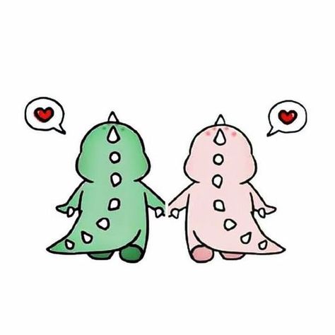 Dinosaur Wallpaper, Cute Couple Wallpaper, Cute Doodle Art, Cute Cartoon Drawings, Cute Couple Art, Mini Drawings, Couple Wallpaper, Cute Easy Drawings, Cute Dinosaur