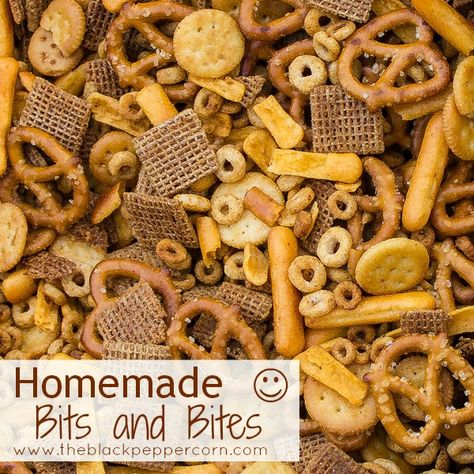 Homemade Bits and Bites Recipe Bits And Bites Recipe, Turkey Roasting Pan, Bits And Bites, Chex Snack Mix, Actifry Recipes, Chex Mix Recipes, Snack Mix Recipes, Chex Mix, Salty Snacks