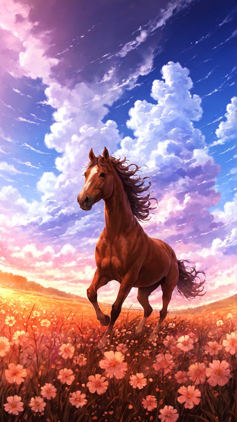 anime aesthetic wallpaper, hd wallpaper, spring, iphone wallpaper, art, horse, spring wallpaper, flowers, sunset, beautiful clouds, freedom, mustang, Cartoon Horse Wallpaper, Horse Hd Wallpapers, Horse Iphone Wallpaper, Mum Wallpaper, Wallpaper Spring Iphone, Iphone Wallpaper Art, Horse Spring, Spring Iphone Wallpaper, Anime Aesthetic Wallpaper