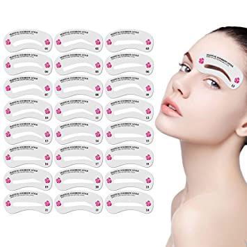 Eyebrow Stencils,Eyebrow Template,24 Eyebrow Shaper Kit,Brow Stencil for Shaping Fashionable Eyebrows,3 Minutes Makeup Diy Eyebrow Shaping, Makeup Template, Short Eyebrows, Eyebrow Template, Brow Stencils, Eyebrow Stencils, Light Eyebrows, Perfect Eyebrow Shape, Party Make-up