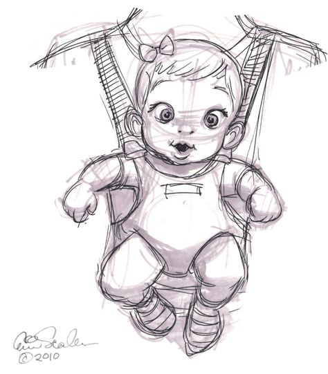 The Ol' Sketchbook: April 2010 Baby Boy Drawing, Drawing Baby, Baby Sketch, Tumblr Drawings, Character Design Cartoon, Drawing Hair, Cartoon Elephant, Boy Drawing