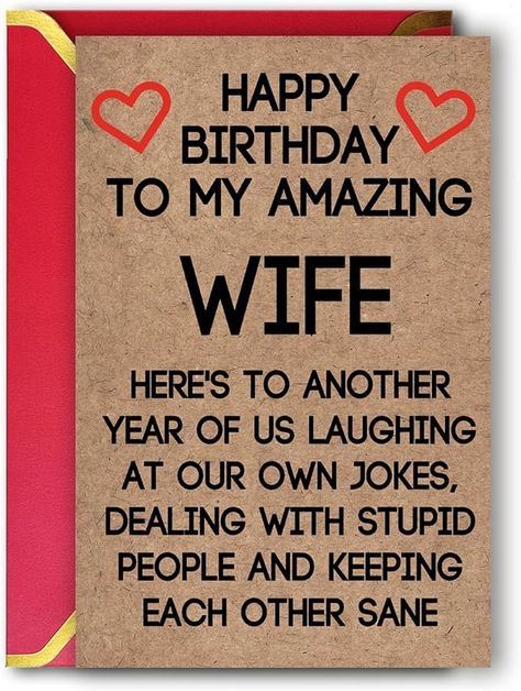 Amazon.com : Ziwenhu Rude Wife Birthday Card from Husband, Best Gift for My Wife Birthday, Happy Wife Birthday Gift Ideas for Her, Humor Birthday Gifts for Wife : Office Products Happy Birthday To My Wife, Happy Birthday Wife, Wife Birthday Gift Ideas, Wife Birthday Quotes, Birthday Gift Ideas For Her, Birthday Gifts For Wife, Romantic Birthday Wishes, Humor Birthday, Free Printable Birthday Cards