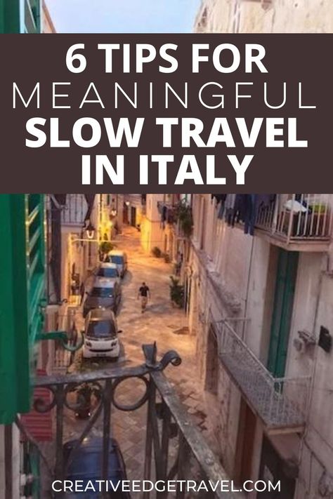 It can be really tough to make that decision to pick one small area when you travel instead of trying to do it all. Especially if you don’t know if/when you’ll ever be back. Here are 6 slow travel tips to avoid overplanning your vacation and enjoy slow travel in Italy | italy travel guide | slow travel guide | slow travel tips | slow travel italy | slow travel europe | italy off the beaten path | italian slow living | italian slow living | slow travel authentic travel Living Slow, Travel In Italy, Italy Destinations, Europe Italy, Things To Do In Italy, Tourist Sites, Travel Italy, Italy Travel Guide, Slow Travel