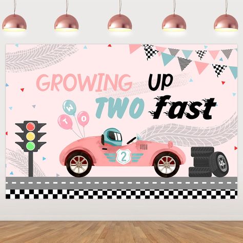 PRICES MAY VARY. Great Material: Growing up two fast backdrop is made of high quality vinyl material, durable, lightweight, portable. And it has the function of waterproof and stain proof. If you like, you can put it away for next time Suitable Size: The size of this race car two fast backdrop is 3 x 5 ft. It is large enough for race car girls 2nd party decorations. You can fully feel race car atmosphere with this backdrop in your girls 2nd birthday party Exquisite Pattern: Growing up two fast d Birthday Party For 2 Year Girl, Two Fast Two Furious Birthday Girl, Girls Race Car Birthday Party, Growing Up Two Fast Birthday Girl, Two Year Old Birthday Party Girl Themes, 2nd Bday Party Ideas Girl, Two Fast Birthday Girl, Two Themed Birthday Party Girl, Two Year Old Girl Birthday Party Themes