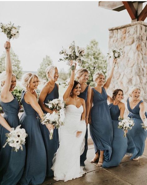 Grey Blue Bridesmaid Dresses, Steel Blue Bridesmaid Dresses, Dusty Blue Bridesmaid, Grey Bridesmaids, Dusty Blue Bridesmaid Dresses, Dusty Blue Weddings, Bridesmaid Dress Colors, Blue Bridesmaid Dresses, Maid Dress