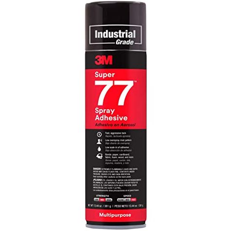 Amazon.com: 3M Super 77 Multipurpose Permanent Spray Adhesive Glue, Paper, Cardboard, Fabric, Plastic, Metal, Wood, 16.75 oz: Garden & Outdoor Recover Lamp Shades, Garage Door Insulation, Rough Riders, Door Insulation, Spray Adhesive, Adhesive Glue, Fabric Glue, Super Glue, Foam Mattress