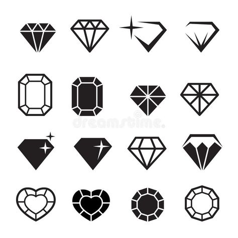 Diamond icons set vector illustration Diamond Illustration, Gem Logo, Jewel Logo, Gem Drawing, Diamond Symbol, Jewelry Logo Design, Diamond Icon, Diamond Tattoos, Diamond Vector