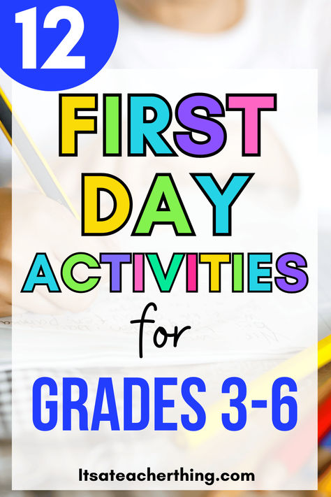 Learn 12 engaging first day of school activities that will help you get to know your students and build those all-important relationships from day 1! Grade 3 First Day Of School Activities, Elementary First Day Of School Activities, First Day At School Ideas, First Day Of School Craft 2nd Grade, Things To Do On The First Day Of School, Fun First Week Of School Activities, Get To Know Students Activity, Welcoming Students Back To School Ideas, Transition Day Activities Year 1