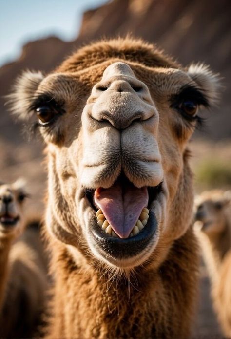 Guess who's having a hump day? 🐫😜 Smiling Animals Funny Faces, Crazy Animals Funny, Funny Animal Faces, Animals Doing Funny Things, Sunday Humor, Smiling Animals, Pictures Of Animals, Funny Dog Photos, Funny Caricatures