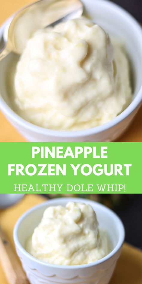 Sugar Free Frozen Yogurt Recipe, Pineapple Frozen Yogurt, Homemade Frozen Yogurt Recipes, Froyo Recipe, Greek Yogurt Ice Cream, Recipe With Pineapple, Frozen Yogurt Recipe, Homemade Frozen Yogurt, Creamy Soups