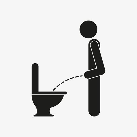 Man peeing to the toilet. Person urinating. Vector icon isolated on white background Toilet Icon, Teaching Boys, Funny Printables, Toilet Sign, Aesthetic Bathroom, Bathroom Paint Colors, Person Cartoon, Funny Cartoon Gifs, Paper Printable