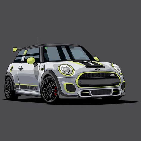 Mini Cooper Painting, Cars Coloring, Girly Room Decor, Car Illustration, Car Brand, Mini Cooper S, Mini Cars, Fiat 500, Car Wallpapers