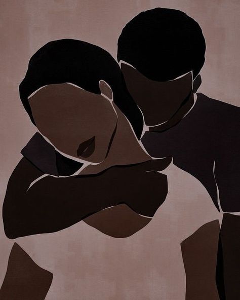 Black Couple Silhouette, Black Couple Illustration, Black Illustration, Black Couple Art, Black Art Painting, Black Artwork, Black Love Art, Family Art, Afro Art