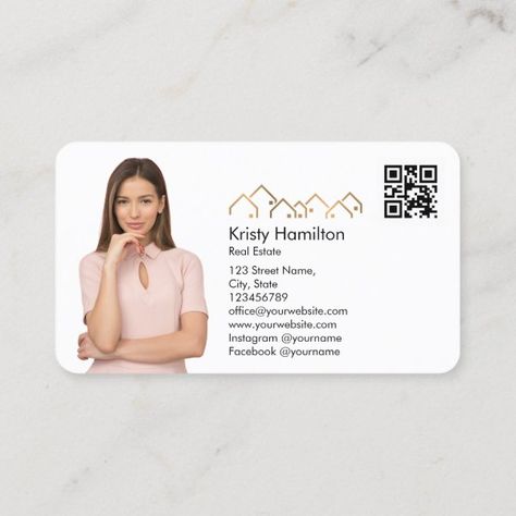 professional real estate realtor add photo QR code Business Card Realtor Cards, Real Estate Business Card, Qr Code Business, Photo Business Cards, Qr Code Business Card, Premium Business Cards, Real Estate Business Cards, Add Photo, Preschool Art Activities