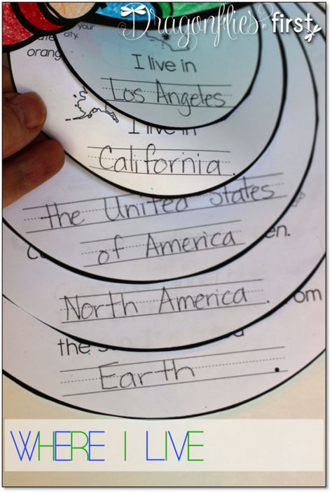 Where I Live - My Place on the Map - Traci Clausen - DragonfliesInFirst.com Social Studies Games, Kids Activities At Home, Kindergarten Social Studies, Social Studies Unit, Homeschool Geography, Education Templates, Social Studies Activities, Social Studies Lesson, Where I Live