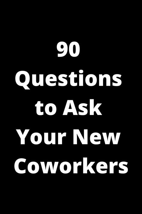 Discover 90 thought-provoking questions to ask your new coworkers and build meaningful connections in the workplace. Whether you're breaking the ice or diving deep into conversations, these questions will help you get to know your colleagues better. Strengthen professional relationships and foster a positive work environment by sparking engaging discussions with your team members. From fun facts to career aspirations, these questions cover a wide range of topics to facilitate bonding and collabo Questions To Ask Your Team, Coworker Get To Know You Questions, Fun Get To Know You Questions For Work, Getting To Know Coworkers Questions, Get To Know Your Coworkers Questions, Get To Know You Questions For Work, Professional Relationships, Boss Vibes, Ice Breaker Questions