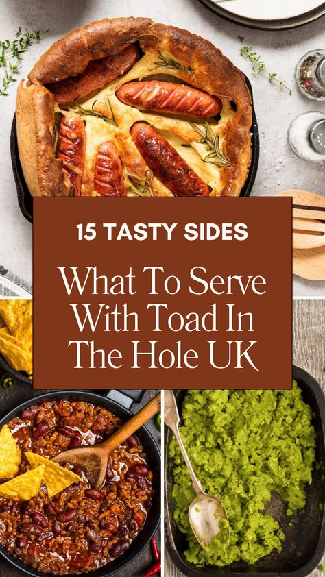 What To Serve With Toad In The Hole UK ( 15 Tasty Sides) Toad In A Hole Recipe, British Side Dishes, Toad In The Hole Recipe, Red Cabbage Salad, Toad In The Hole, British Dishes, Hearty Meal, Tossed Salad, Chefs Table