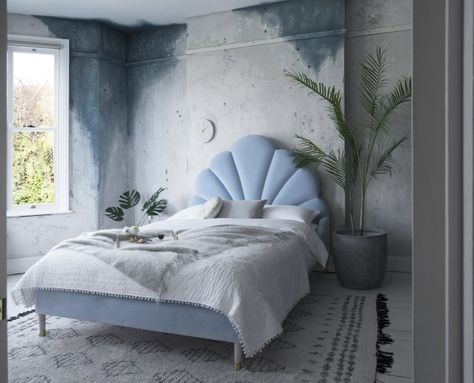 The New Art Deco & Art Nouveau Modern Style, bed Art Nouveau Bedroom, Velvet Bed Frame, Luxury Bedroom Decor, Velvet Bed, Padded Headboard, Natural Art, Upholstered Bed Frame, Upholstered Bed, Interior Trend