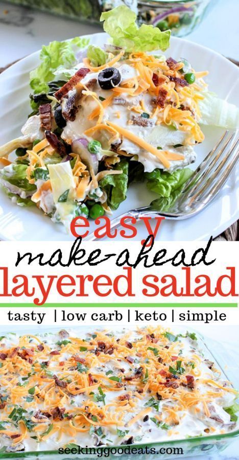 Overnight Salad, Layered Salad Recipes, Keto Salad, Favorite Salad, Boiled Egg Diet Plan, Diner Recept, Layered Salad, Low Carb Salad, Healthy Side