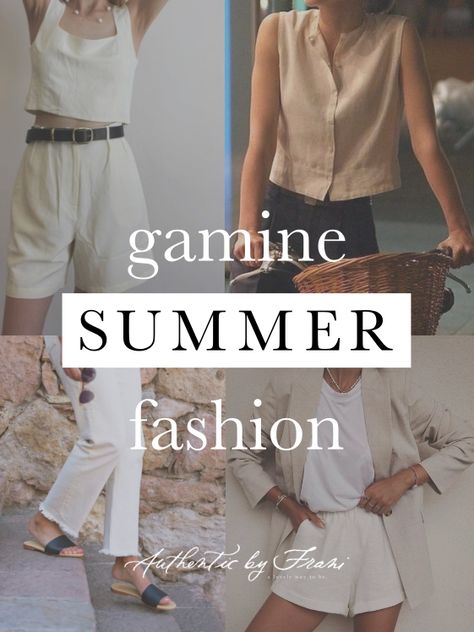 Summertime is the BEST time for Gamine Fashion. Shorts, mini dresses, croptops, swimsuits, boxy silhouettes, bright colors, animated patterns, and the list goes on and on. This blogpost covers the items I'm interested in adding to my wardrobe as well as makeup and hair ideas for the flamgam fam! Soft Gamine Summer Outfits, Gamine Style Outfits, Soft Gamine Style, Gamine Essence Outfits, Gamine Summer Outfits, Natural Gamine Style, Flamboyant Gamine Outfits, Soft Gamine Outfits, Flamboyant Gamine Dress