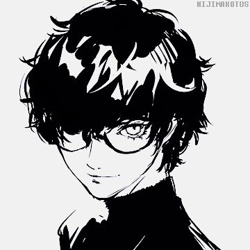 Akira Kurusu Persona 5, A Man, Persona, Black And White, White, Black