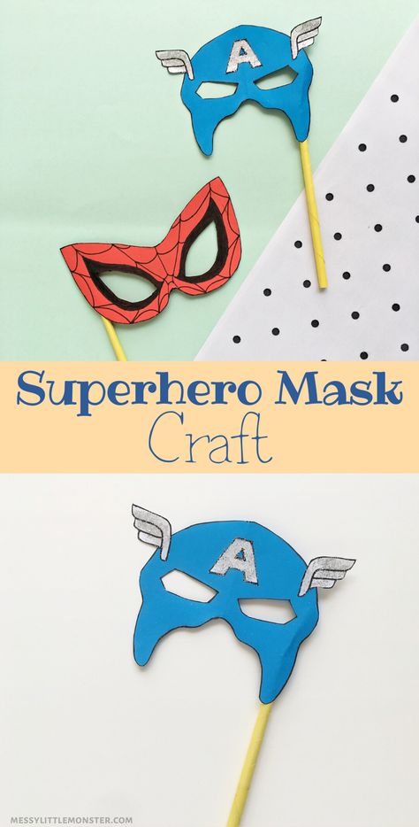 Superhero Art Projects For Preschool, Super Hero’s Crafts, Superhero Art For Toddlers, Superhero Mask Craft, Captain America Craft, Spiderman Crafts For Preschool, Superhero Kids Activities, Comic Book Crafts For Kids, Superhero Craft Ideas