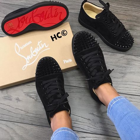 H C 👑 on Instagram: “#LOUBOUTIN ⚫️⚫️ ➖Order now by emailing or DM 📲 ➖#ChristianLouboutin #redbottoms #loubs #redsoles #sneakerhead #sneakershouts #luxuryfashion…” Louboutin Sneakers Women, Louis Vuitton Red Bottoms, Red Bottoms Sneakers, Pink Louboutins, Red Bottoms For Men, Louboutin Sneakers, Sneakers Sale, Louis Vuitton Shoes Heels, Louis Vuitton Sneakers