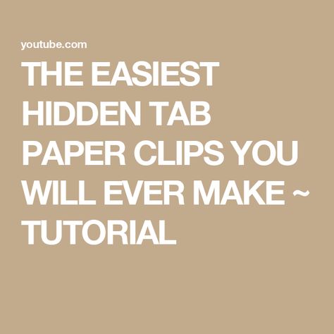 THE EASIEST HIDDEN TAB PAPER CLIPS YOU WILL EVER MAKE ~ TUTORIAL Hidden Paper Clips Tutorial, Hidden Paper Clips, Make Tutorial, Paper Clips, Junk Journals, Paper Clip, Bend, Check It Out, Mixed Media