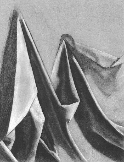 Charcoal drawing of fabric  My Drawings & Paintings  Pinterest ... Easy Charcoal Drawings, Drapery Drawing, Pencil Drawing Tutorials, Observational Drawing, Fabric Drawing, Art Charcoal, Charcoal Drawings, Charcoal Art, Still Life Drawing