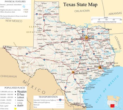 ♥ Texas State Map - A large detailed map of Texas State USA Republic Of Texas, Texas Map, County Map, Texas City, United States Map, Texas History, Printable Maps, Usa Map, Photo Banner