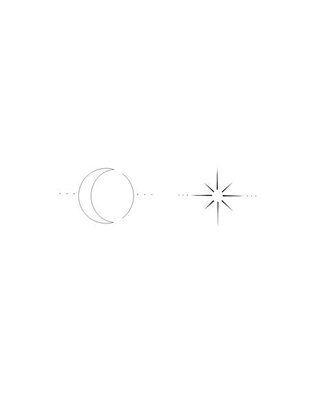 Tattoo studio Life Line Basic Moon Tattoo, Fine Line Moon Tattoo Designs, Minimalistic Fine Line Tattoo, Minimalistic Star Tattoo, Moon Tattoo Designs Minimalist, Star Minimalist Tattoo, Star Line Tattoo, Star Tattoo Minimalist, Moon Minimalist Tattoo