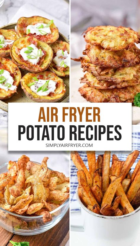 Searching for delicious air fryer potato recipes? From easy homemade fries & wedges to tasty potato pancakes, potatoey inspiration awaits! Air Fryer Potato Recipes, Vegetarian Rice Dishes, Air Fryer Potato Chips, Air Fry Potatoes, Air Fryer Potato, Fried Potatoes Recipe, Air Fryer Baked Potato, Making Baked Potatoes, Healty Dinner