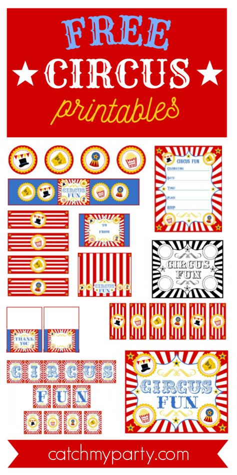 Download These FREE Circus Printables for a Fun Party! Carnival Printables, Circus Printables, Tickets Printable, Circus Food, Vintage Party Ideas, Carnival Tickets, Circus Carnival Party, Carnival Decorations, Circus Decorations