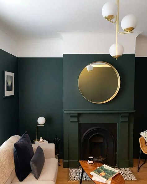 Painted Fireplaces, Snug Room, Dark Green Walls, Interesting Interiors, Traditional Paint, Lounge Ideas, Cosy Living Room, Common Room, Professional Decor