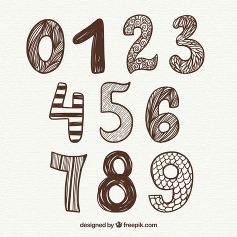 Hand Drawn Numbers, Number Doodles, Tropical Flowers Illustration, Birthday Doodles, Birthday Doodle, Lettering Styles Alphabet, Hand Lettering Drawing, Promotional Banners, Logo Project