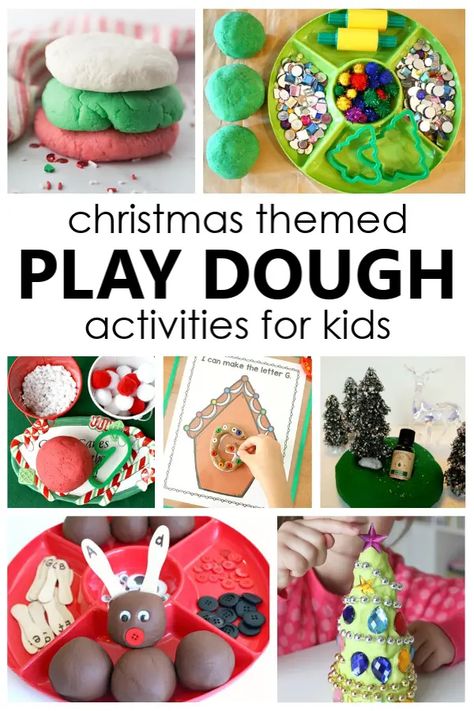 Play Dough Christmas, Play Dough Activities, Christmas Play Dough, Christmas Learning Activities, Play Dough Crafts, Playdough Party, Christmas Learning, Christmas Preschool, Fun Christmas Activities