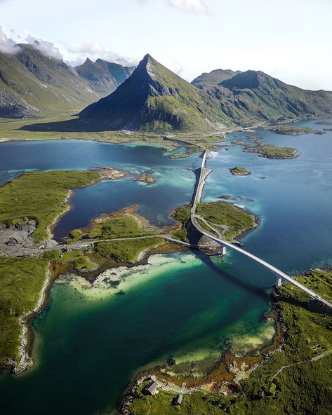 Fredvang Bridges, Nordland, Norway by Fabian Fortmann Lofoten, Raja Ampat Islands, Switzerland Mountains, Dji Drone, Spot It, Nordland, Life List, Mavic Pro, Swiss Alps