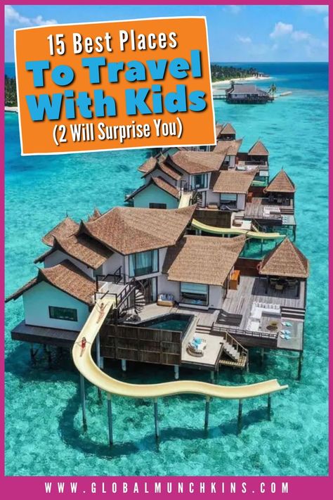 Finding the perfect place to spend your family vacation can be a daunting task. So, when I come across kid-friendly destinations that I think are incredible finds I get super excited to share them. In the last few years we traveled a ton (48 trips total) and while each trip was amazing in its own unique way, here are the following 15 Best Places to Travel with Kids. Get ready to take notes, these places are an absolutely amazing adventure with kids. Best Kid Vacations In The Us, Non Beach Family Vacations, Family Friendly Travel Destinations, Best Family Trips In The Us, Vacation Spots For Families, Toddler Vacation Ideas, Best European Vacations With Kids, Best Trips With Kids, Best Places To Travel With Kids