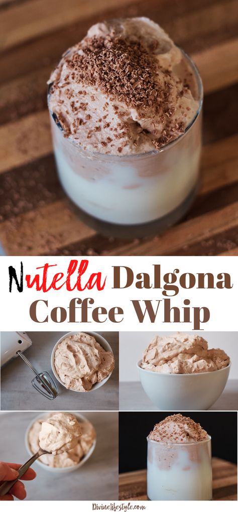 Nutella Dalgona Coffee Whip Recipe Nutella Drink, Coffee Whip, Coffee Milkshake Recipe, Coffee Trends, Cold Coffee Drinks Recipes, Chocolate Eggnog, Fluffy Coffee, Nutella Coffee, Frothy Coffee