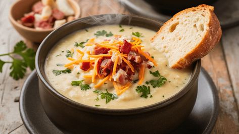 So delicious! Irish Vegetable Soup, Irish Soup, Irish Potato Soup, Potato Bacon Soup, Cream Soup Recipes, Irish Potato, Irish Potatoes, Creamy Potato Soup, Soup Kitchen