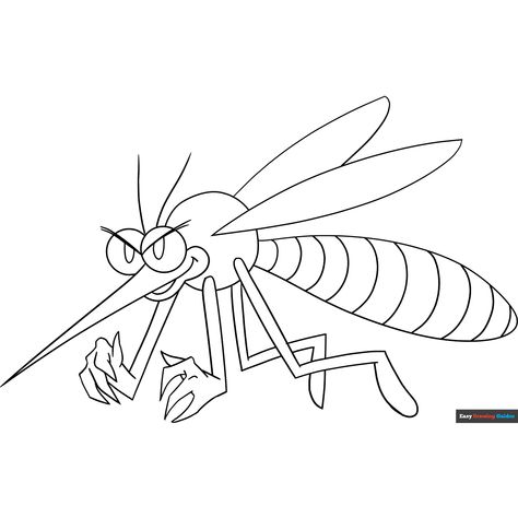 Free Mosquito Coloring Page for Kids Mosquito Drawing, Insect Coloring Pages, Easy Drawing Guides, Free Printable Coloring Sheets, Drawing Guides, Odd Stuff, Arts Ideas, Coloring Sheets For Kids, Kids Print