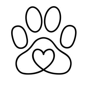 Heart Paw Print, Pawprint Tattoo, Clinic Logo, Paw Tattoo, Pet Paw Print, 강아지 그림, Memorial Tattoos, Pola Sulam, Wolf Tattoos