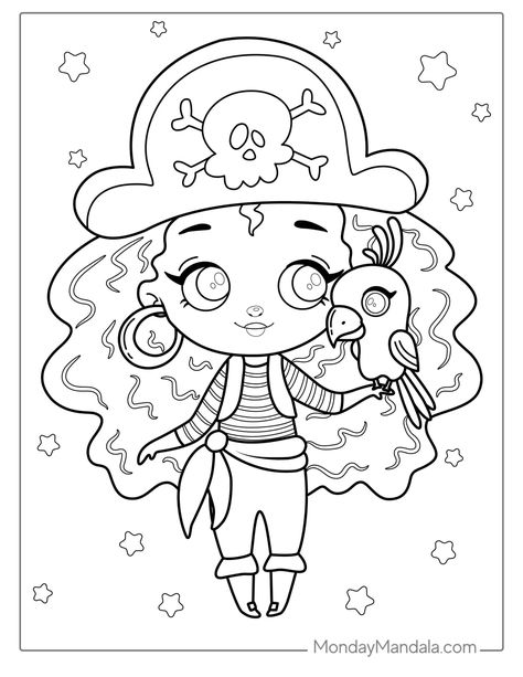 28 Pirate Coloring Pages (Free PDF Printables) Pirate Decorations, Pirate Clip Art, Pirate Printables, Create A Flag, Pirate Coloring Pages, Girl Pirates, Pirate Treasure Maps, Pirate Decor, Coloring Contest