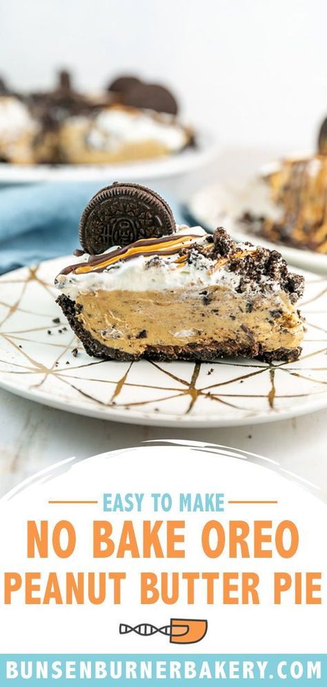 Oreo Peanut Butter Pie, Peanut Butter Oreo Dessert, Cookie Crust Recipe, Oreo Peanut Butter, Easy Peanut Butter Pie, Crumble Cookie Recipe, Baking Recipes Pie, Chocolate Peanut Butter Desserts, Oreo Pie