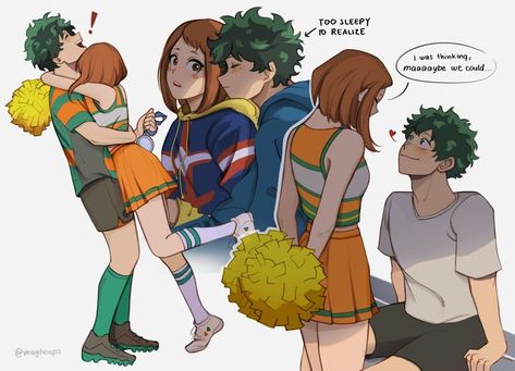 Deku X Uraraka, Couples Comics, Ochako Uraraka, Boku No Hero Academia Funny, Anime Love Couple, My Hero Academia Episodes, Hero Academia Characters, Cute Comics, My Hero Academia Manga