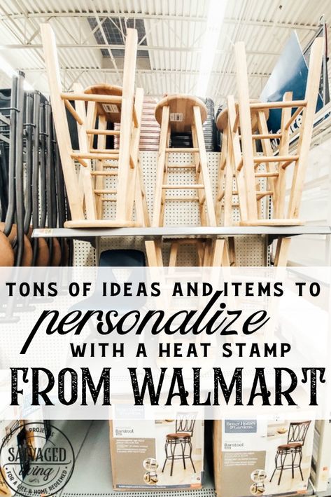 Items To Personalize from Walmart - Salvaged Living Walmart Crafts Diy, Personal Gift Ideas, Walmart Hacks, Wood Burned Gifts, Shallow Shelves, Wood Cabinet Knobs, Match Jar, Thrift Store Diy, Wood Burning Crafts