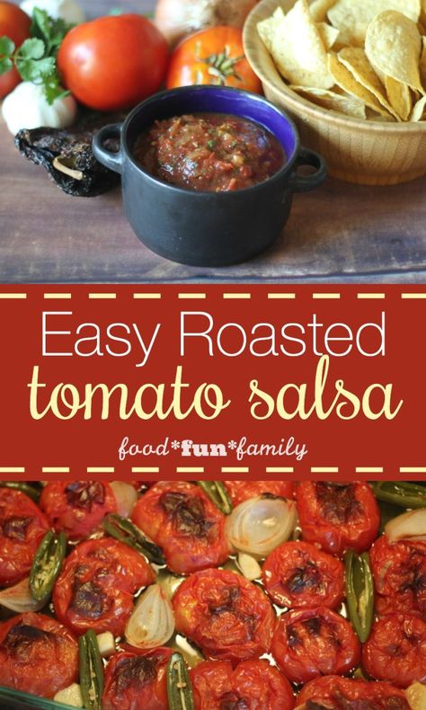 Essen, Roasted Tomato Salsa Recipe, Roasted Salsa Recipe, Canned Salsa Recipes, Salsa Canning Recipes, Best Salsa, Tomato Salsa Recipe, Roasted Tomato Salsa, Fresh Tomato Recipes