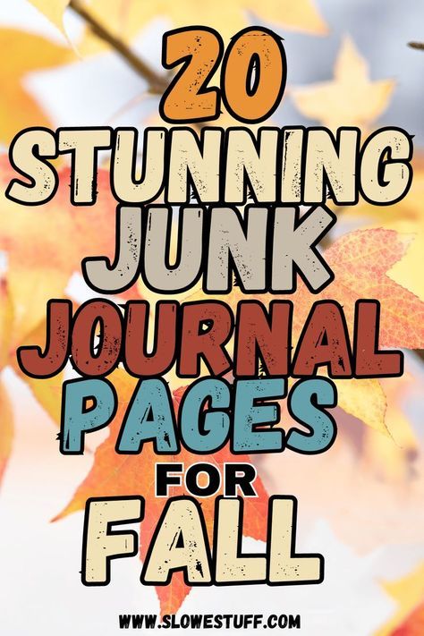 20 Stunning Junk Journal Pages and Ideas for Fall Layouts - looking for fall scrapbook layouts or autumn scrapbook ideas? We love a fall aesthetic so we have plenty of scrapbook layouts or junk journal layouts to inspire you for your fall aesthetic season scrapbook journal or autumn scrapbooking journals. Autumn leaves plus a lot more for the perfect autumn season scrapbook layouts or fall junk journal layouts. Fall Junk Journal Pages, Autumn Junk Journal Ideas, Fall Scrapbook Pages, Junk Journal Ideas Inspiration Pockets, Fall Scrapbook Ideas, Fall Junk Journal Ideas, Autumn Journal Ideas, Fall Images Autumn Beautiful, Fall Journal Ideas